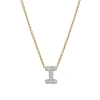 Luvmyjewelry Small Bubble Initial Letter 14k Yellow Gold Diamond Pendant Necklace