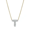 Luvmyjewelry Small Bubble Initial Letter 14k Yellow Gold Diamond Pendant Necklace