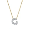 Luvmyjewelry Small Bubble Initial Letter 14k Yellow Gold Diamond Pendant Necklace In Gold