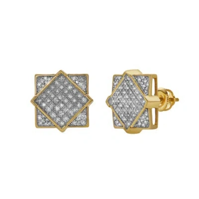 Luvmyjewelry Sobremesa 10k Yellow Gold Diamond Unisex Earrings