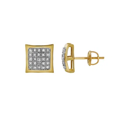 Luvmyjewelry Solene 10k Yellow Gold Diamond Unisex Earrings - 0.19 Cts