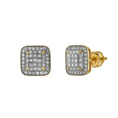 Luvmyjewelry Sonhar 10k Yellow Gold Diamond Unisex Earrings