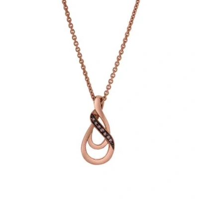 Luvmyjewelry Sorelle Sterling Silver 0.03 Ct Diamond Twist Pendant Necklace In Gold