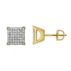 Luvmyjewelry Sorentis 10k Yellow Gold Cluster Diamond Unisex Earrings In 10k Yellow Gold
