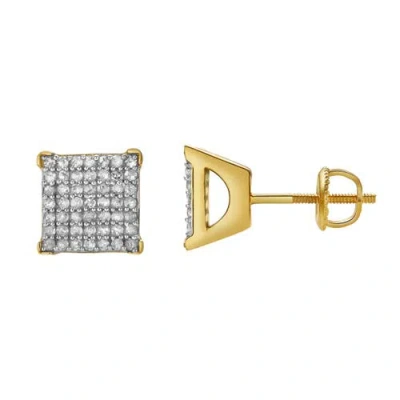 Luvmyjewelry Sorentis 10k Yellow Gold Cluster Diamond Unisex Earrings