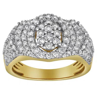 Luvmyjewelry Spotlight 14k Yellow Gold Diamond Men Statement Ring - 1.98ct.