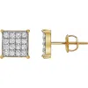 Luvmyjewelry Square Prism 14k Yellow Gold Diamond Earrings In 14k Yellow Gold