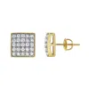 Luvmyjewelry Square Tile 14k Yellow Gold Diamond Earrings In Yellow