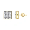 Luvmyjewelry Square Tile 14k Yellow Gold Diamond Earrings In 14k Yellow Gold