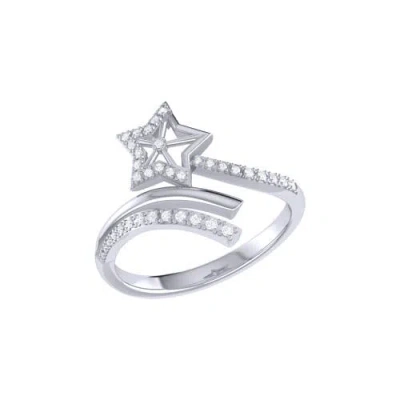 Luvmyjewelry Star Spangled Night Sterling Silver Diamond Ring