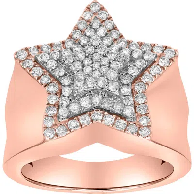 Luvmyjewelry Star Studded Bling 14k Rose Gold 3 Layered Star Ring