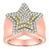 Luvmyjewelry Star Studded Bling 14k Rose Gold Two Tone Star Ring - 0.95 Ct In Pink