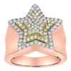 Luvmyjewelry Star Studded Bling 14k Rose Gold Two Tone  Star Ring In 14k Rose Gold