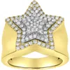 Luvmyjewelry Star Studded Bling 14k Yellow Gold 3 Layered Star Ring In 14k Yellow Gold