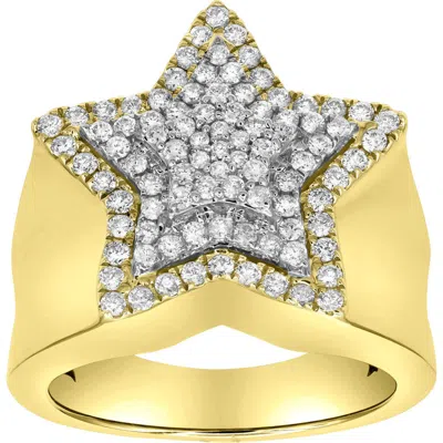 Luvmyjewelry Star Studded Bling 14k Yellow Gold 3 Layered Star Ring