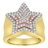 Luvmyjewelry Star Studded Bling 14k Yellow Gold Two Tone  Star Ring In 14k Yellow Gold