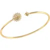 Luvmyjewelry Starburst Sterling Silver And Diamond Adjustable Cuff In 14kt Gold Vermeil On Sterling