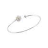 Luvmyjewelry Starburst Adjustable Diamond Two-tone Cuff In 14k Yellow Gold Vermeil On Sterling Silve In Multi