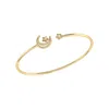 LUVMYJEWELRY STARKISSED CRESCENT ADJUSTABLE DIAMOND CUFF IN 14K YELLOW GOLD VERMEIL ON STERLING SILVER BRACELET