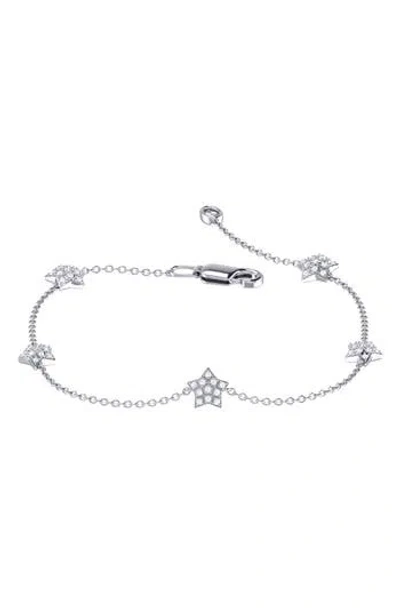 Luvmyjewelry Starkissed Diamond Station Chain Bracelet In White