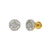 Luvmyjewelry Starlens L 10k Yellow Gold Cluster Diamond Unisex Earrings - 0.26 Cts In Yellow