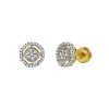 Luvmyjewelry Starlens L 10k Yellow Gold Cluster Diamond Unisex Earrings In 10k Yellow Gold