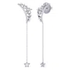 Luvmyjewelry Starry Cascade Tiara Diamond Drop Earrings In Sterling Silver In Silver