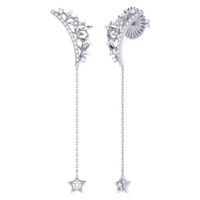 LUVMYJEWELRY LUVMYJEWELRY STARRY CASCADE TIARA STERLING SILVER DIAMOND DROP EARRING