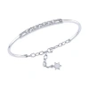 Luvmyjewelry Starry Lane Sterling Silver Diamond Bangle In Silver