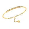 Luvmyjewelry Starry Lane Diamond Bangle In 14k Yellow Gold Vermeil On Sterling Silver In Yellow
