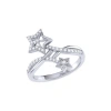 Luvmyjewelry Stars Entwined Sterling Silver Diamond Ring