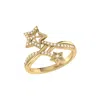 Luvmyjewelry Stars Entwined Sterling Silver Diamond Ring In Yellow