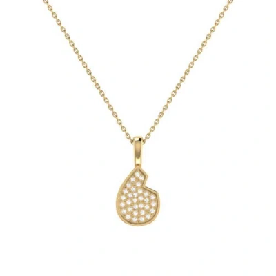 Luvmyjewelry Street Cycle Open Teardrop Silver Diamond Chain Pendant In 14kt Gold Vermeil On Sterling