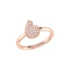 Luvmyjewelry Street Cycle Open Teardrop Sterling Silver Diamond Ring In 14kt Rose Gold Vermeil