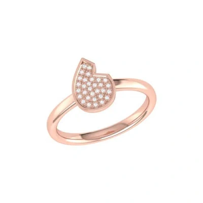 Luvmyjewelry Street Cycle Open Teardrop Sterling Silver Diamond Ring In 14kt Rose Gold Vermeil