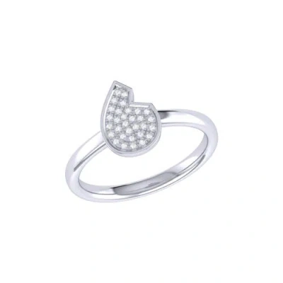 Luvmyjewelry Street Cycle Open Teardrop Sterling Silver Diamond Ring