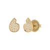 Luvmyjewelry Street Cycle Teardrop Sterling Silver Diamond Stud Earring In 14kt Gold Vermeil On Sterling