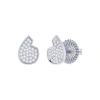 Luvmyjewelry Street Cycle Teardrop Sterling Silver Diamond Stud Earring