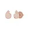 Luvmyjewelry Street Cycle Teardrop Sterling Silver Diamond Stud Earring In Pink