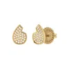 Luvmyjewelry Street Cycle Teardrop Sterling Silver Diamond Stud Earring In Yellow
