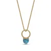 Luvmyjewelry Summer Nights Gold Plated Silver Turquoise Gemstone Single Stone Ring Pendant In Yellow