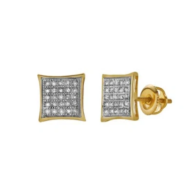 Luvmyjewelry Tempero 10k Yellow Gold Diamond Unisex Earrings