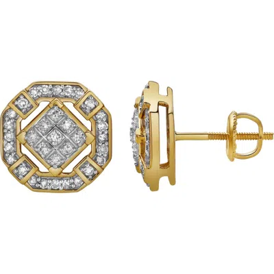 Luvmyjewelry Tempestade 10k Yellow Gold Diamond Unisex Earrings