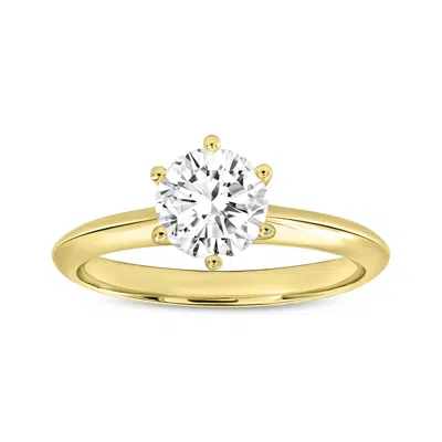 Luvmyjewelry Tesi 14k Yellow Gold Round Shape Lab Grown Diamond Solitaire Ring - 1 Ct