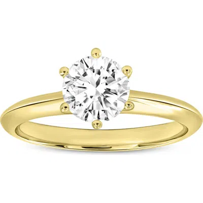 Luvmyjewelry Tesi 14k Yellow Gold Round Shape Lab Grown Diamond Solitaire Ring