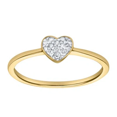 Luvmyjewelry Thea Diamond Pave Heart Ring In Gold