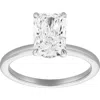 Luvmyjewelry Tia 14k Gold Emerald Lab Grown Diamond Hidden Halo Ring In 14k White Gold