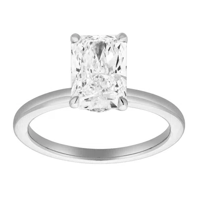 Luvmyjewelry Tia 14k Gold Radiant Lab Grown Diamond Hidden Halo Ring - 2.1 Ct In Metallic