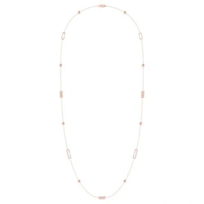 Luvmyjewelry Traffic Light Layered Sterling Silver Diamond Necklace In 14kt Rose Gold Vermeil