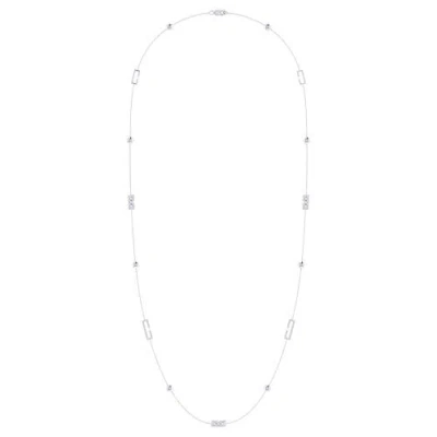 Luvmyjewelry Traffic Light Layered Sterling Silver Diamond Necklace
